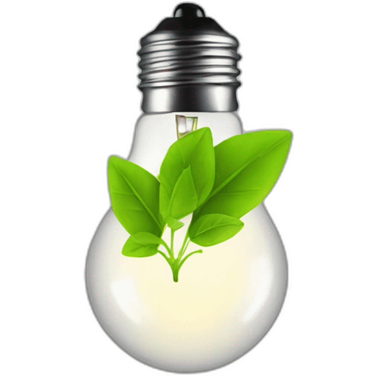 Light bulb with green leaf emoji