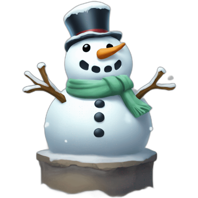 Snowman Statue Epic Mystery NewYear Pokemon Snowfall Snowballs emoji