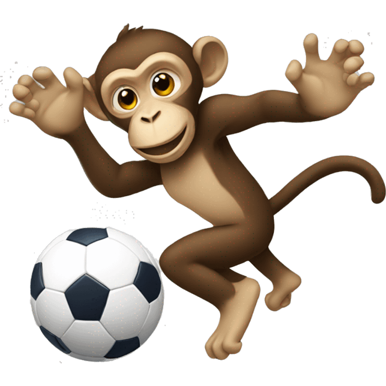 Monkey playing soccer emoji