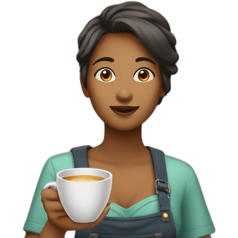 Mulher tomando café emoji