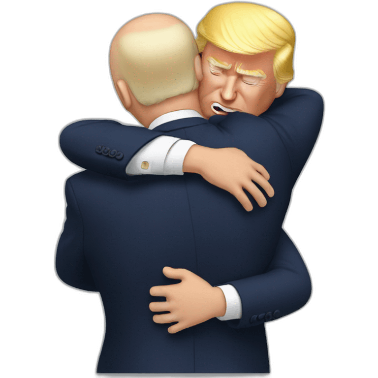 Donald Trump putting Joe Biden in a headlock emoji