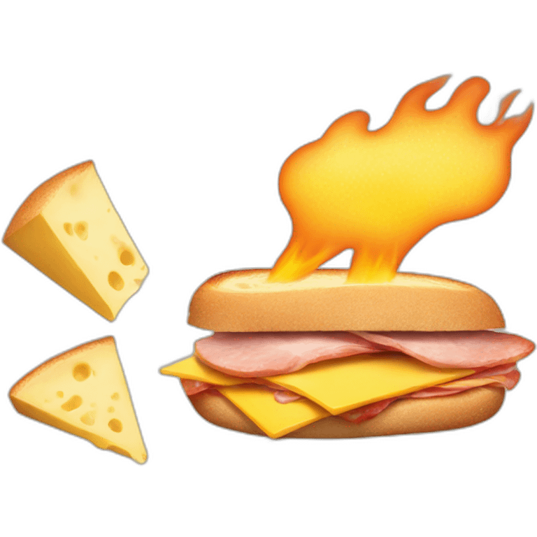 Ham and cheese sandwich on fire with a bikini emoji