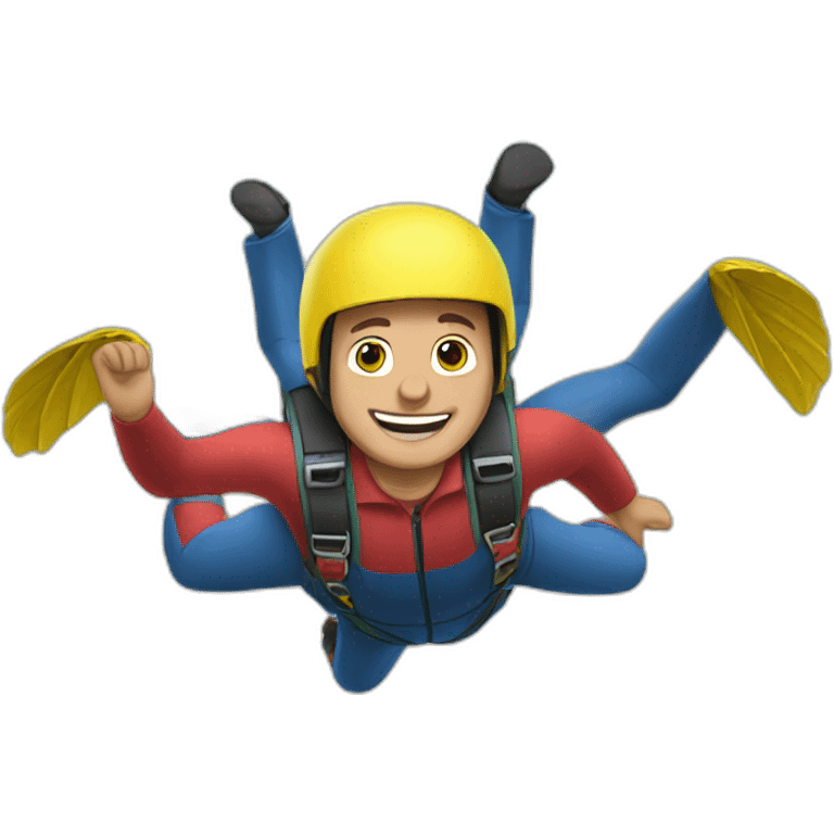 Farmer skydiving emoji