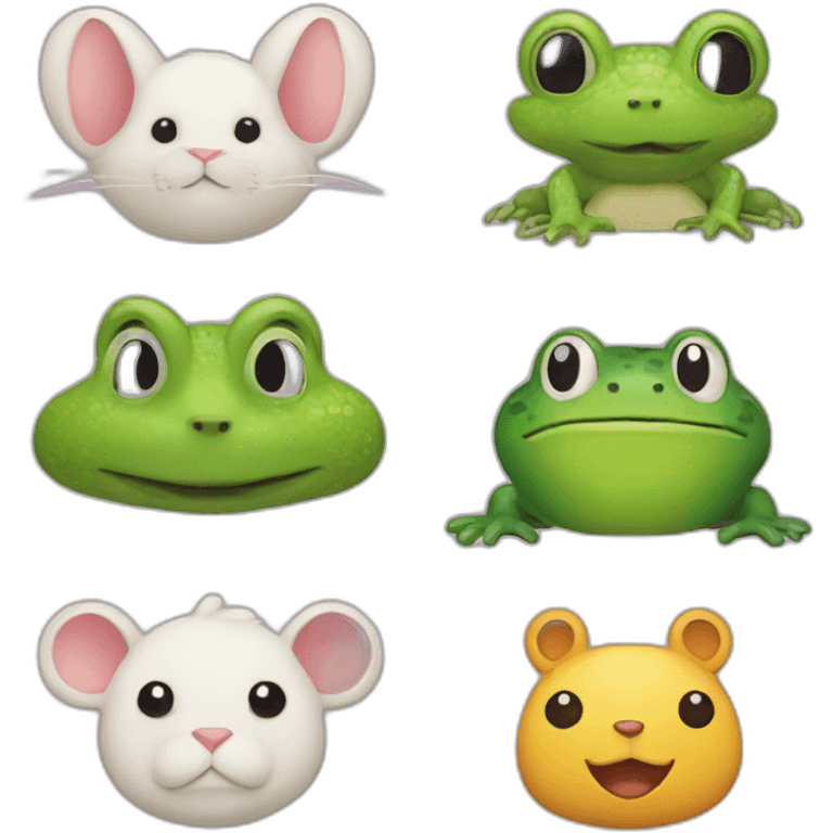 bear, frog, mouse, dragon bunny emoji