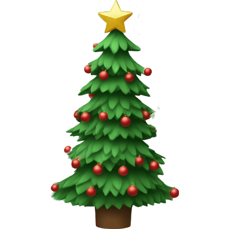 Christmas tree with red ornaments emoji