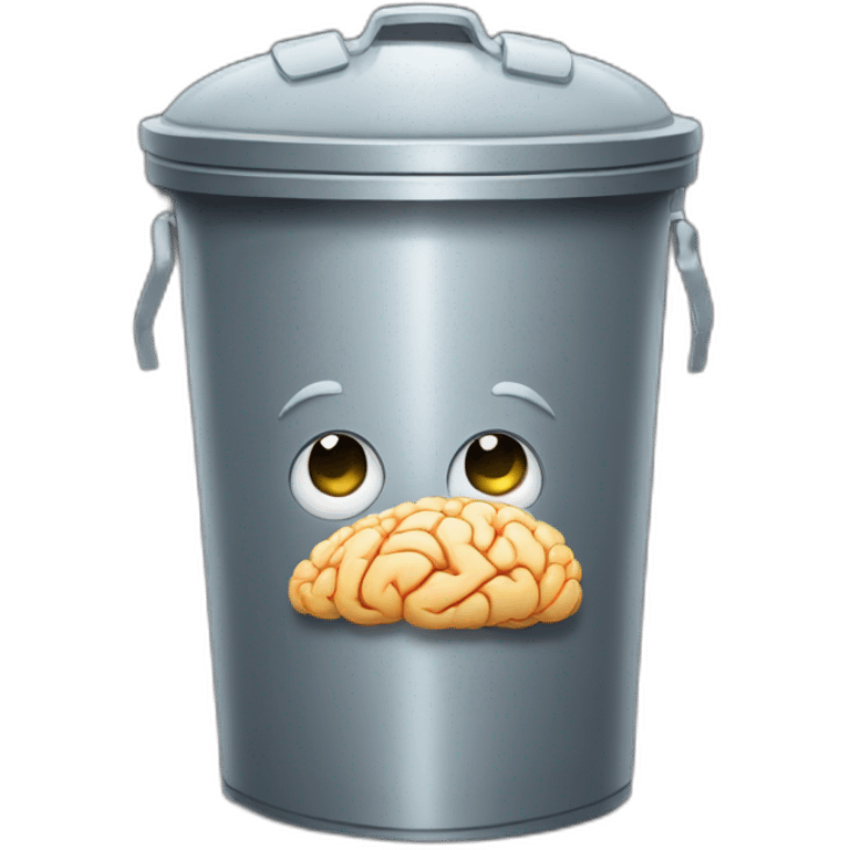 a trashcan with brain on top emoji