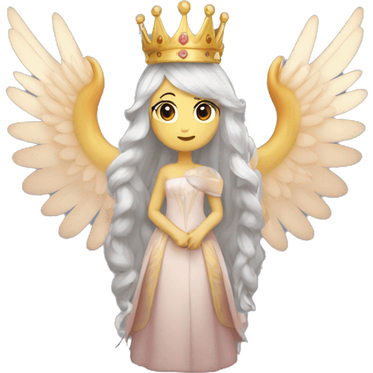 a emoji for a discord owner named FL4V with wings and a crown on the letter F and the server hennway emoji