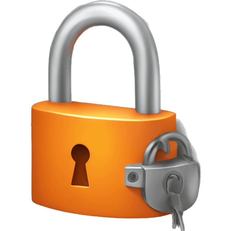 lock with orange emoji