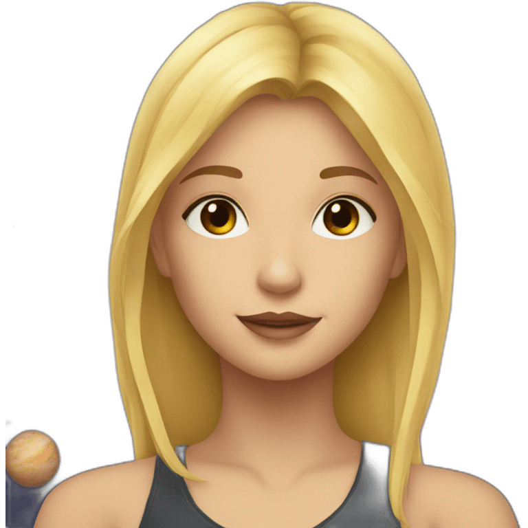 A blonde girl with planets around her emoji