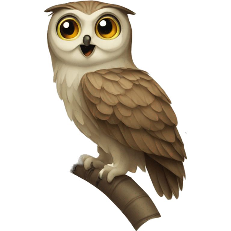 owl with palm tree emoji