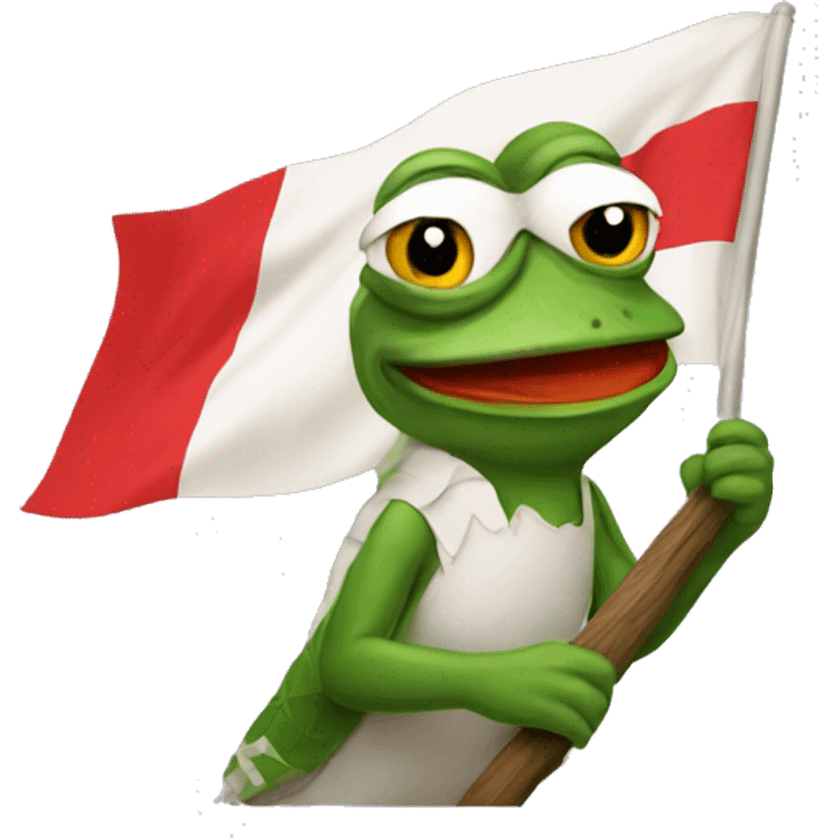 pepe with flag of peru emoji