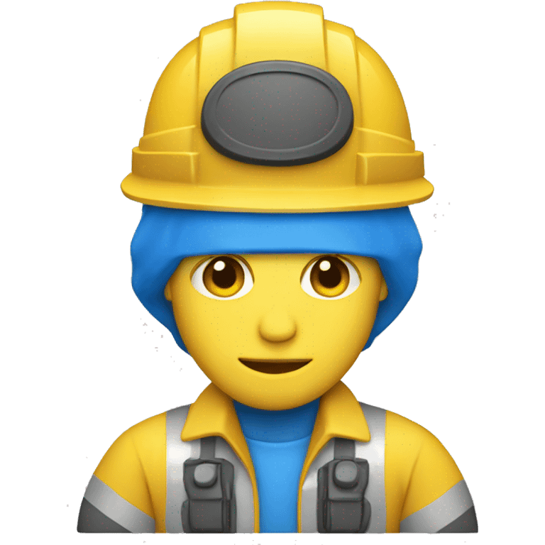 Yellow engineer with an blue helmet emoji