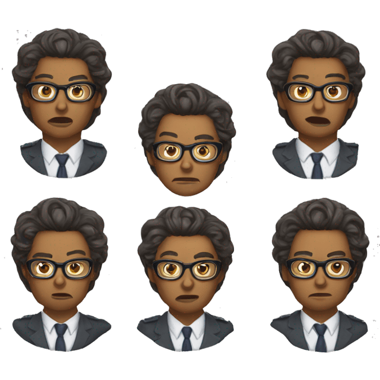 angry high school principal jelling brown hair glasses emoji