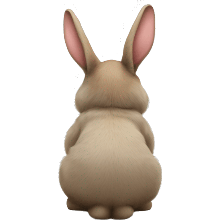 Realistic back of a bunny with tail. emoji