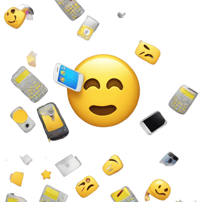 phones gadgets and laptops with confetti emoji