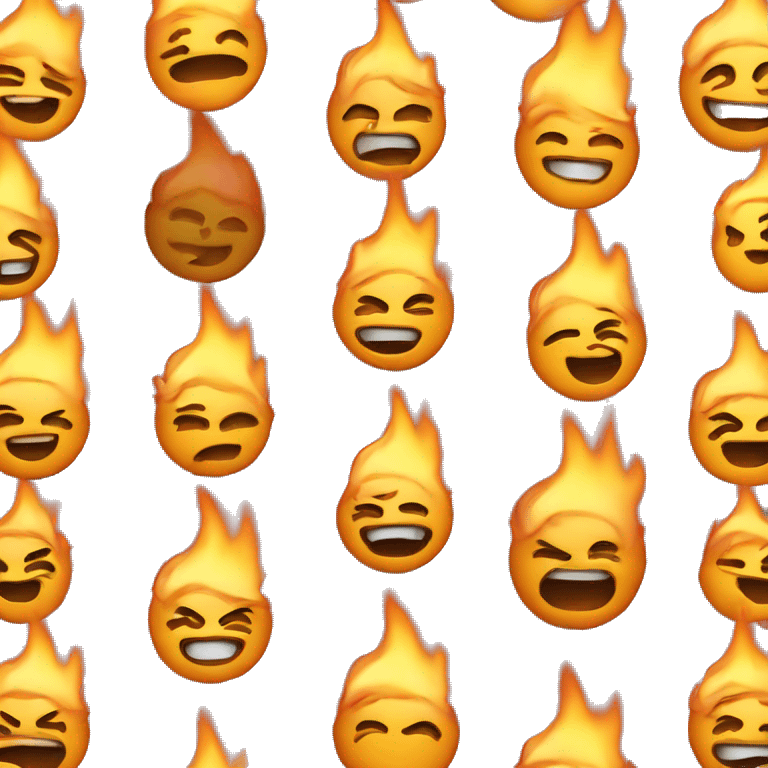 Smirking emoji with fire behind  emoji