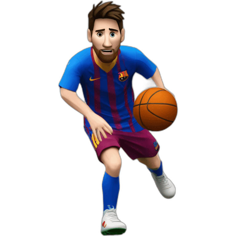 messi pateando una pelota de basket emoji