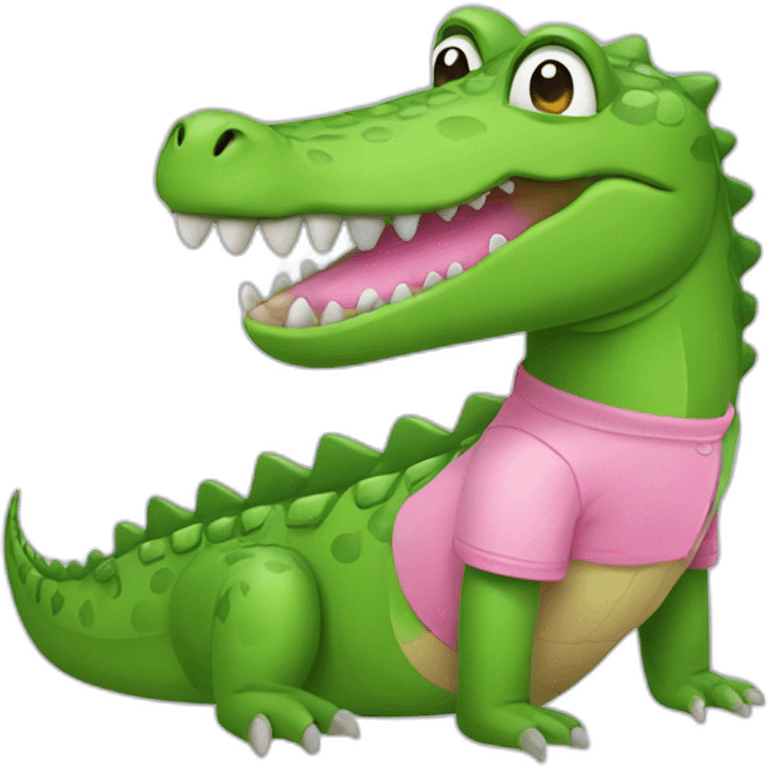 Crocodile with pink Lacoste tshirt emoji