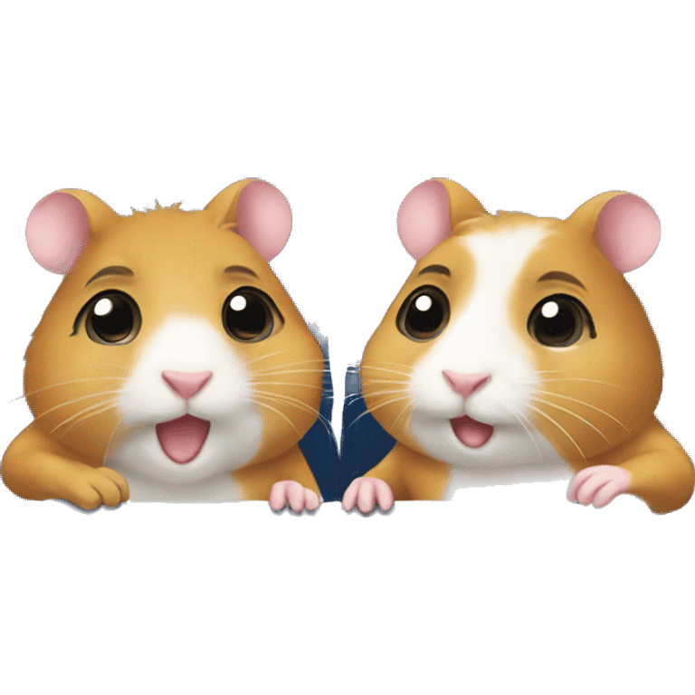 Two hamsters on plane emoji