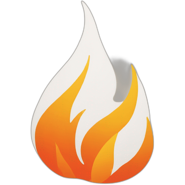 a minimalist simplistic abstract flame emoji