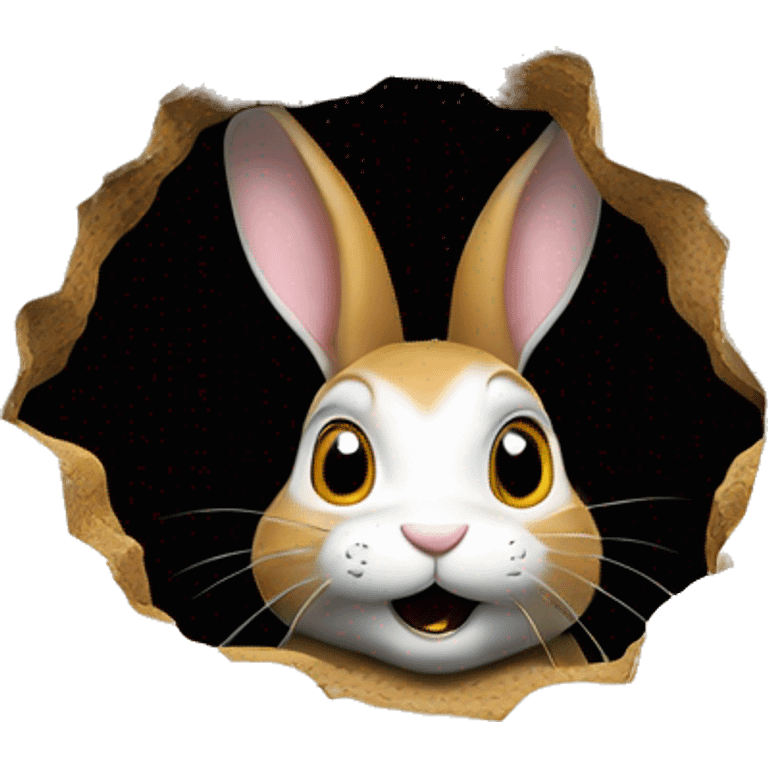 rabbit coming out of a hole emoji