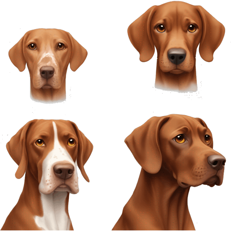 Two vizslas and Germain short hair pointer emoji