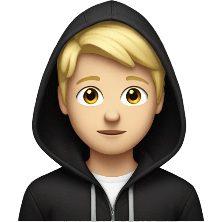 Blonde boy in black hoodie emoji