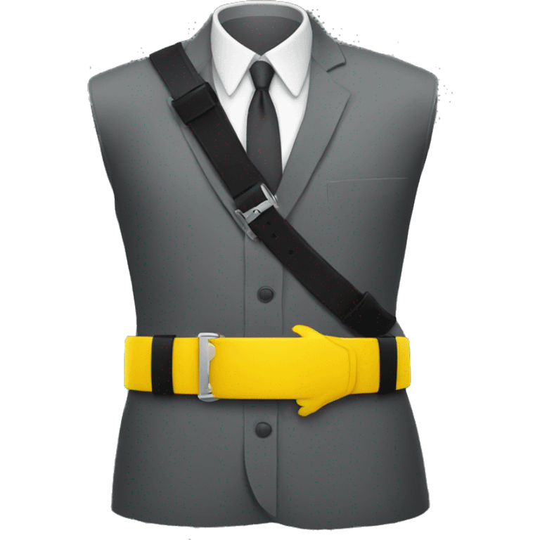 yellow hands attached to black waist belt emoji