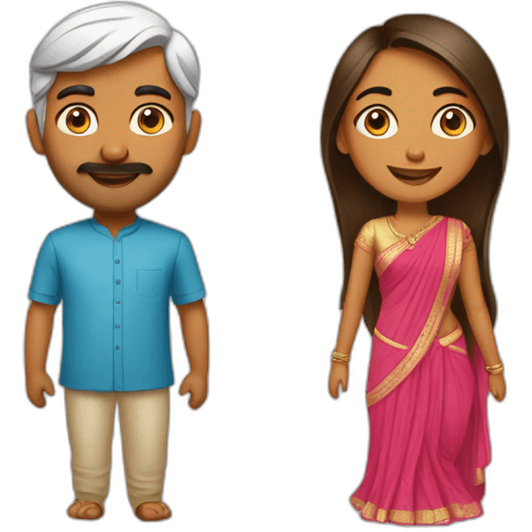 modern north indian couple  emoji