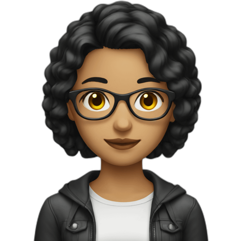 girl programmer black hair emoji