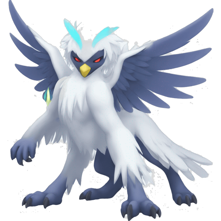  cool edgy colorful angelic ethereal Absol-Fakemon full body emoji