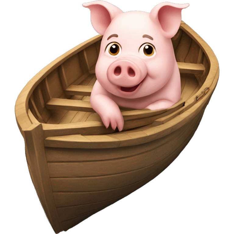 Pig on a boat emoji