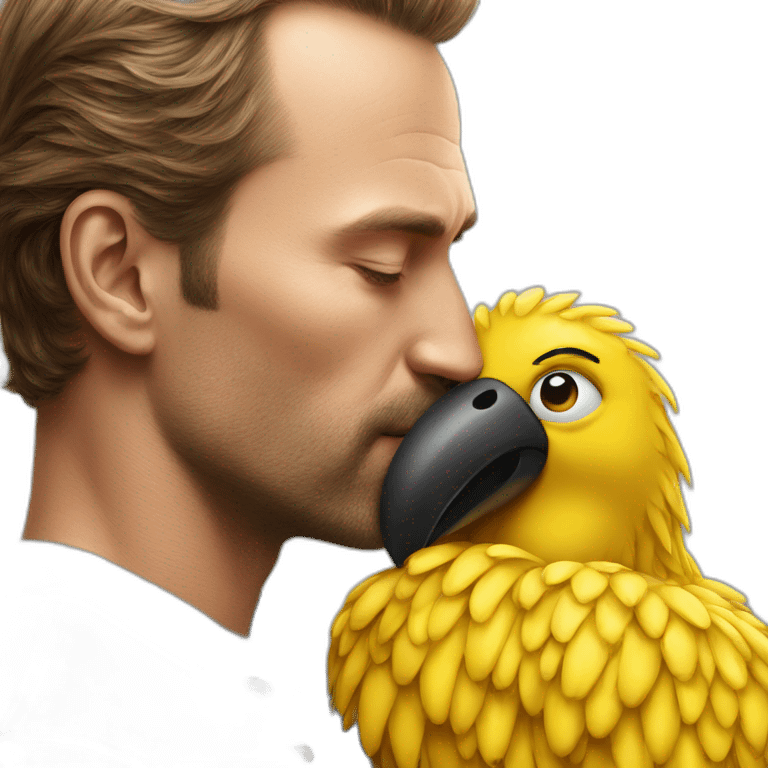 Man-kissing-big-bird emoji