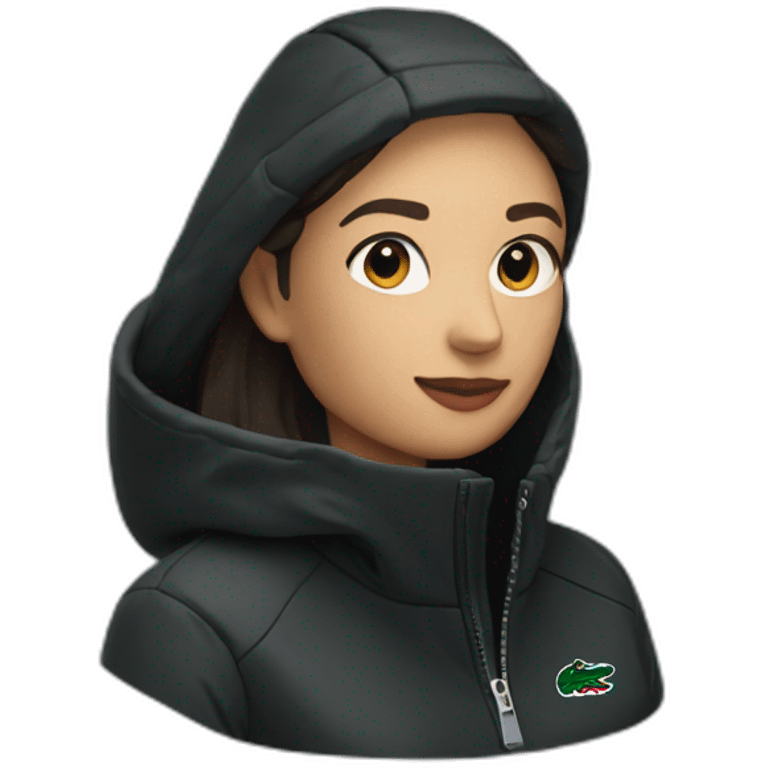 Lacoste latin two friends woman with black windbreaker emoji