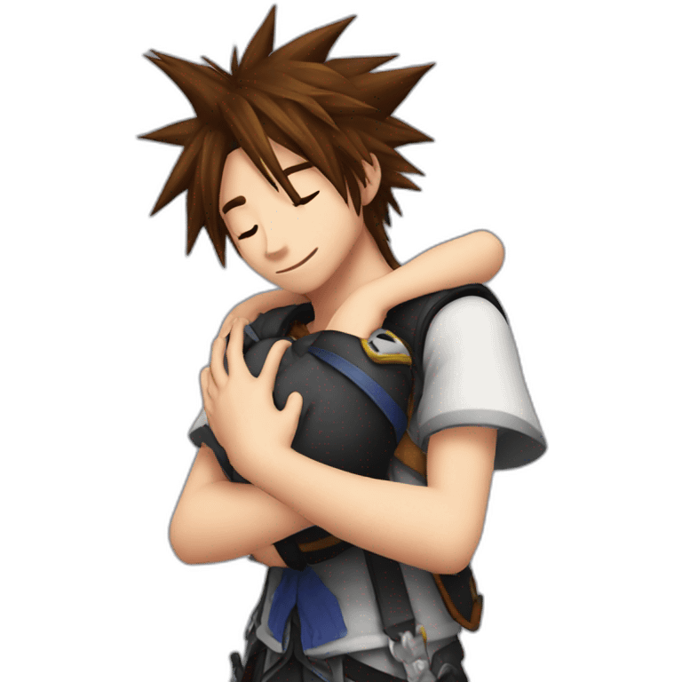 Sora hug kingdom hearts emoji