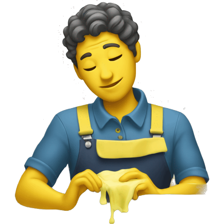 two yellow hands washing dishes emoji