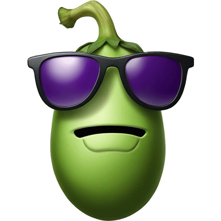 Eggplant with sunglasses emoji