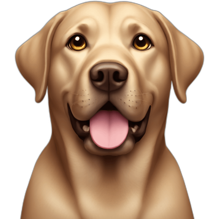 fat dark brown Labrador emoji