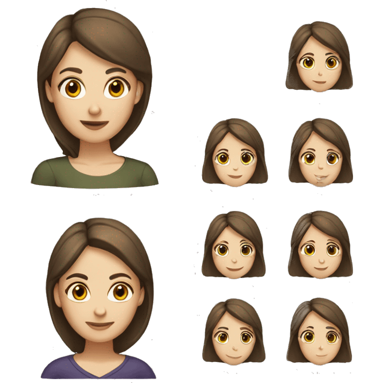 woman english teacher brown hair brown eyes olive sk emoji