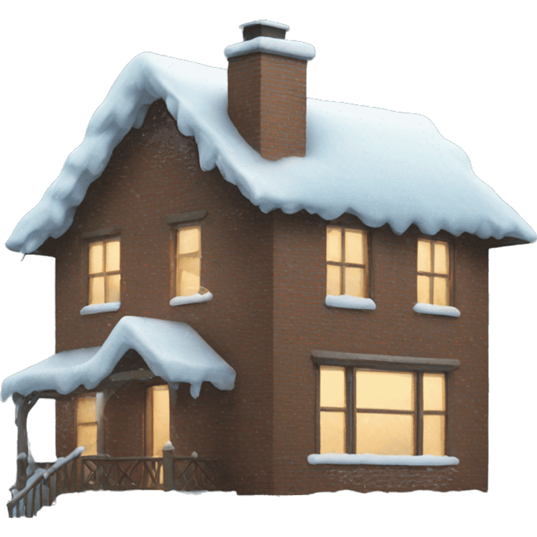 Snowing on a house emoji