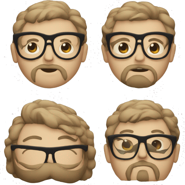 Chubby, beard, glasses, emoji