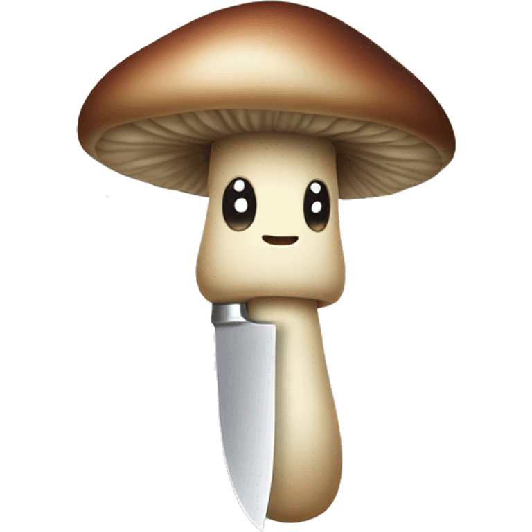 cute mushroom holding knife emoji