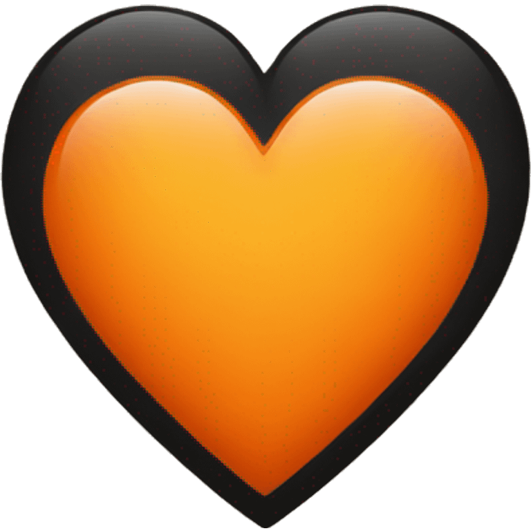 Half black and half orange heart emoji