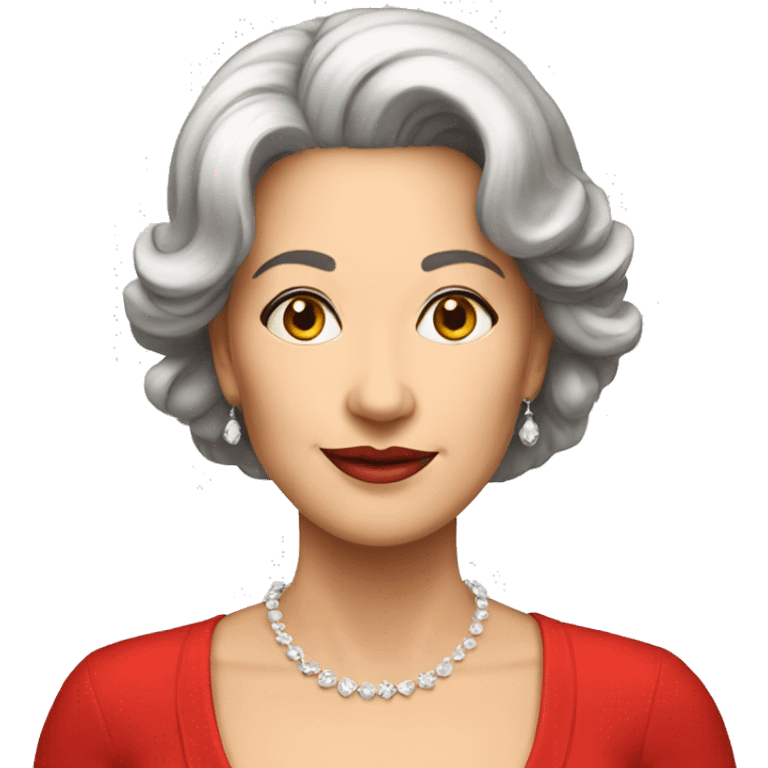 a beautiful mature lady in a red dress emoji