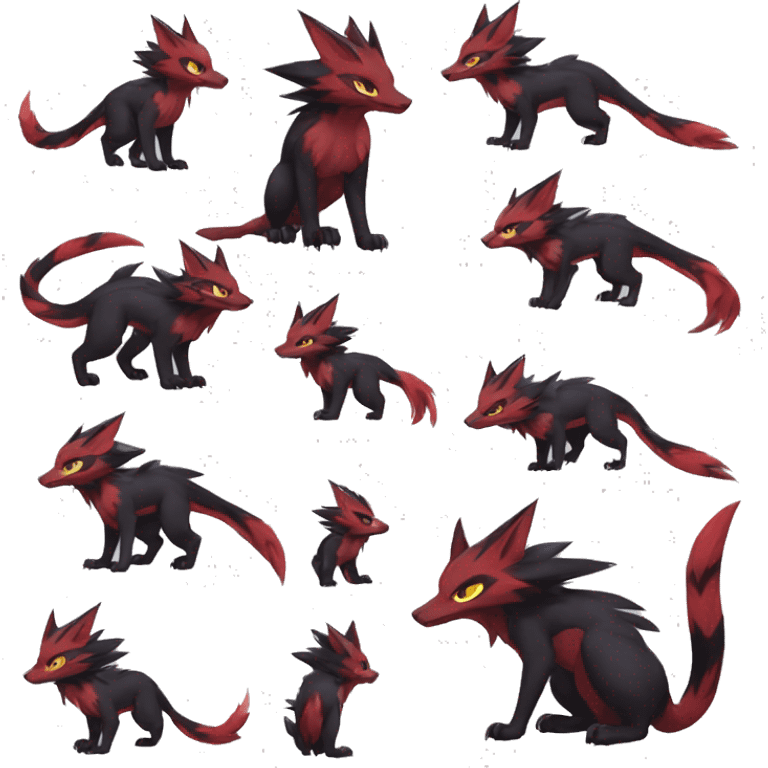 Nargacuga-Litten-Zoroark-Quiana full body emoji