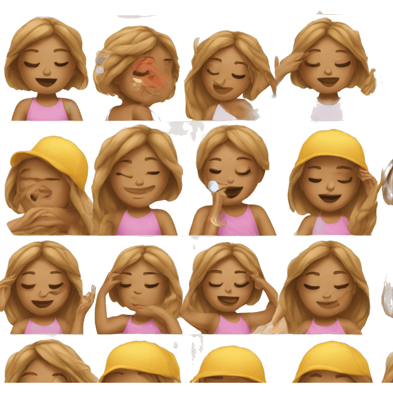 A girl Applying sun screen emoji