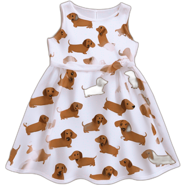 Cute Lady brown Dachshund dress emoji