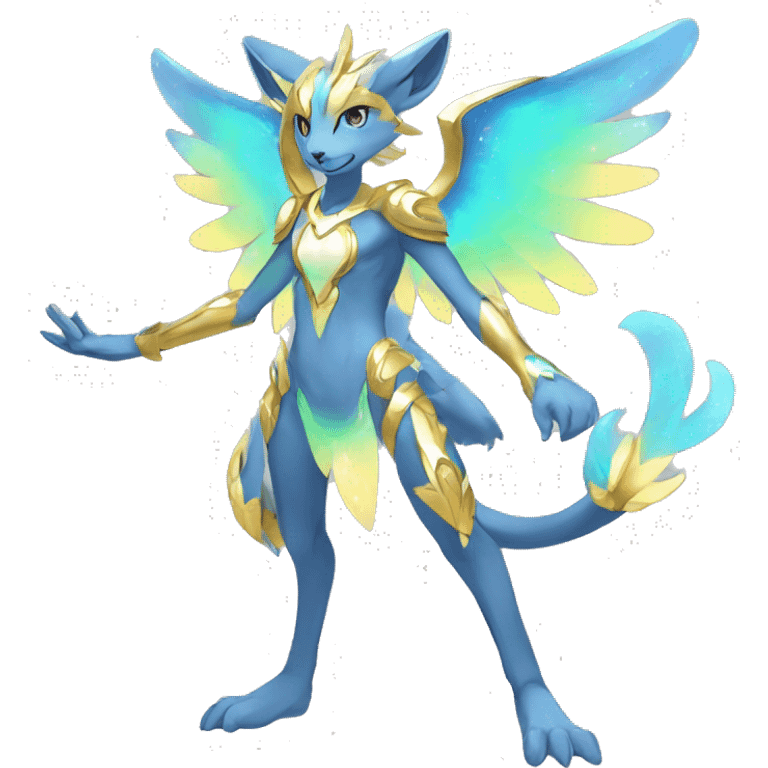 Anthro Sona Colorful Godly Celestial Shiny Fakemon FamtastFull Body emoji