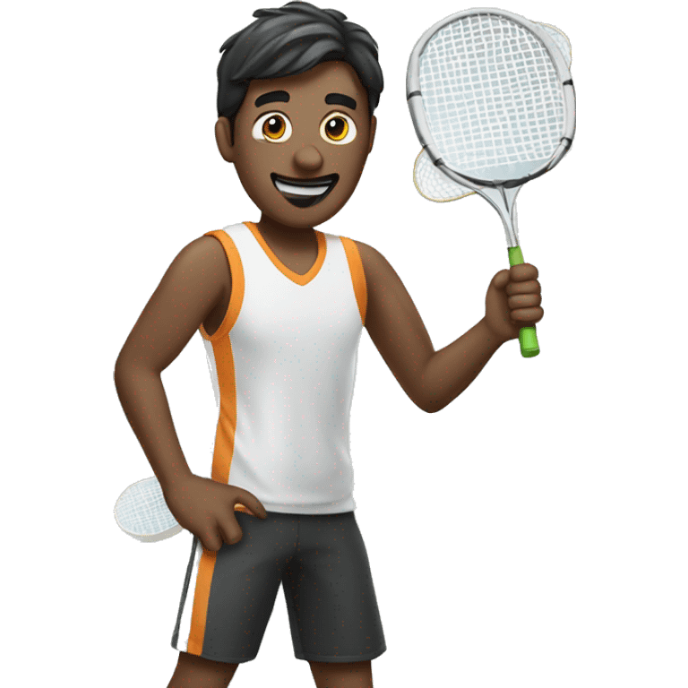 Guy playing badminton  emoji