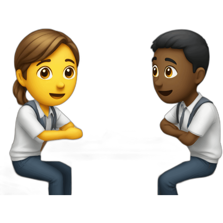 two students discussion emoji